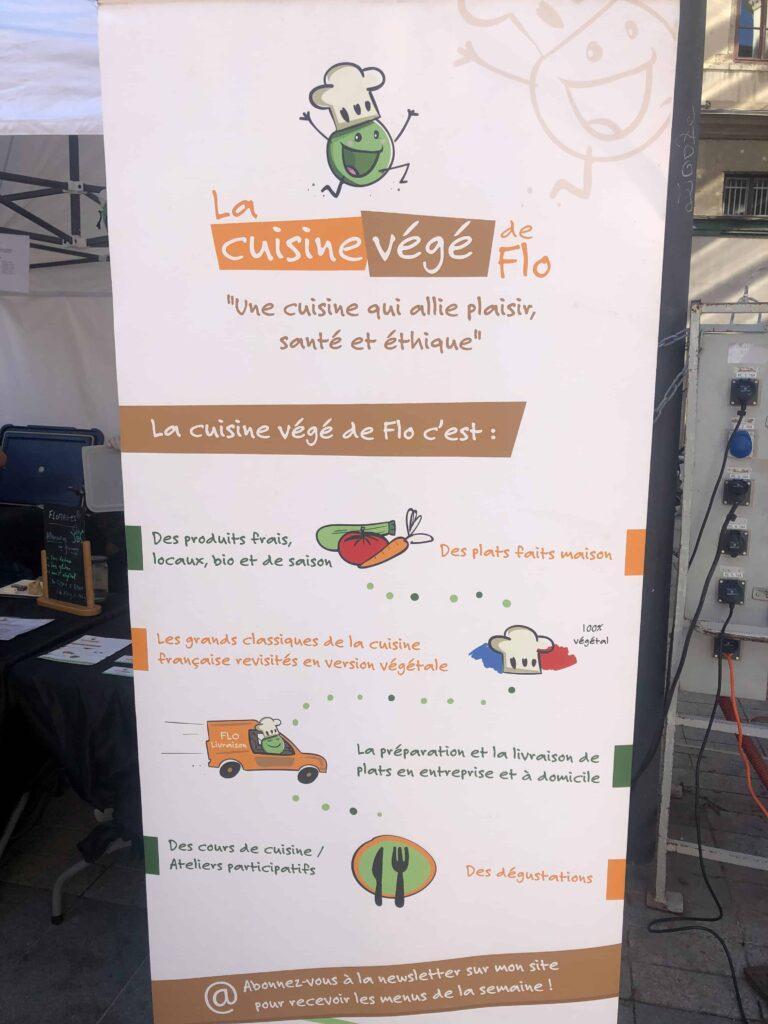 La Cuisine Vege de Flo sign at vegan place lyon france on place de la republique in 2022