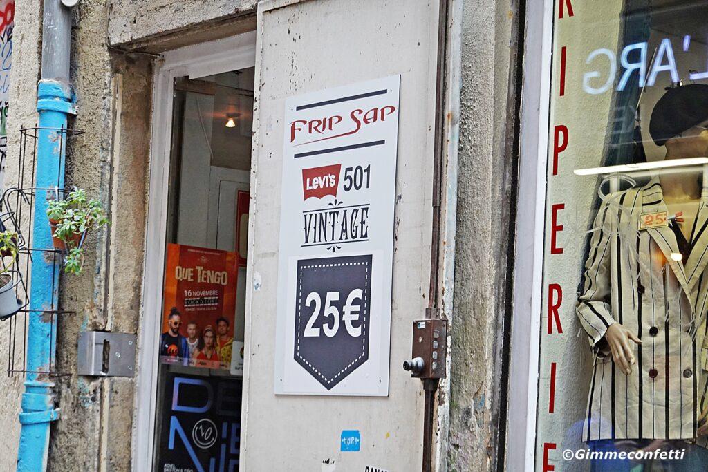 Fripsap vintage and thrift store shopping in Montpellier France
