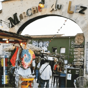 Marche du Lez Flea Market in Montpellier in the South of France for Clothes and Antiques 