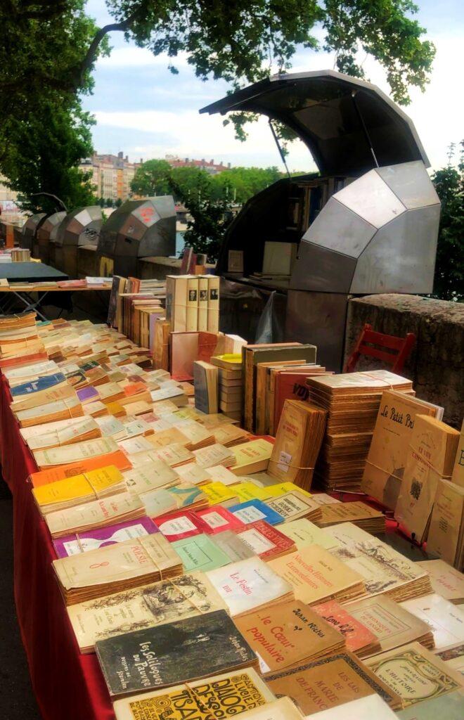 lyon in winter Marché des Bouquinistes book market