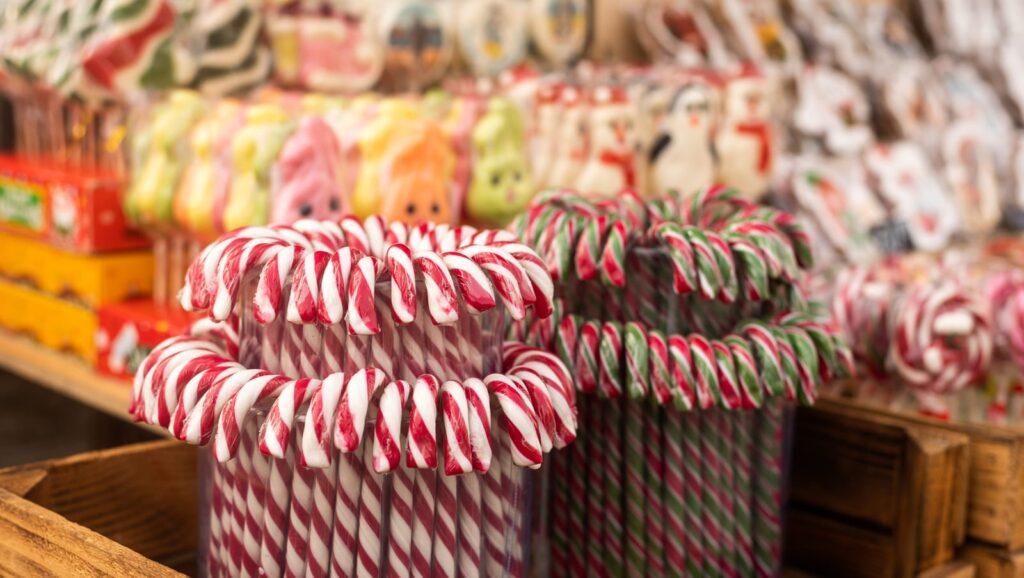 christmas market france candy cane pepermint
