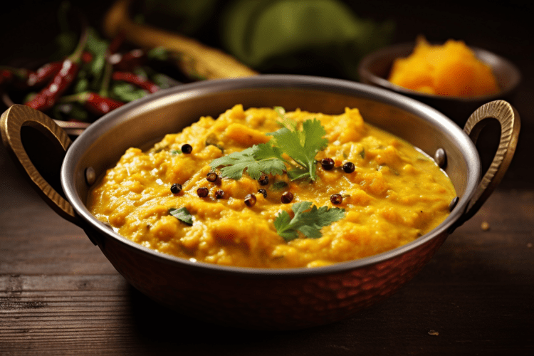 Pithla traditional vegan Indian gravy dish 