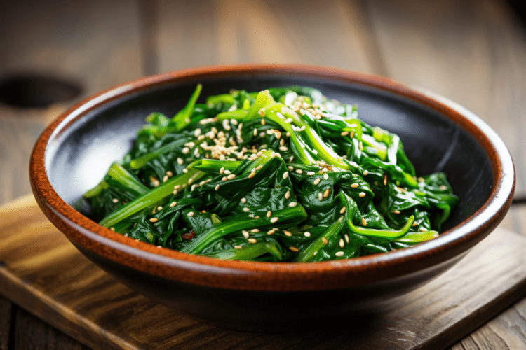 Sigeumchi Namul vegan korean side dish