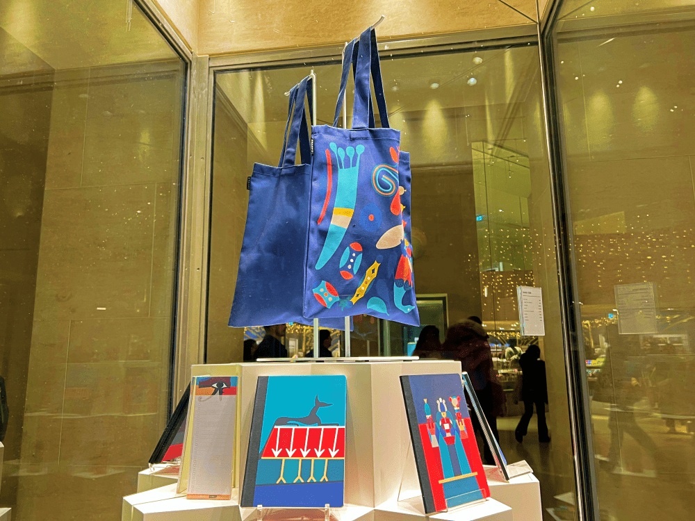 louvre museum gift shop -2 exit abstract art tote bag
