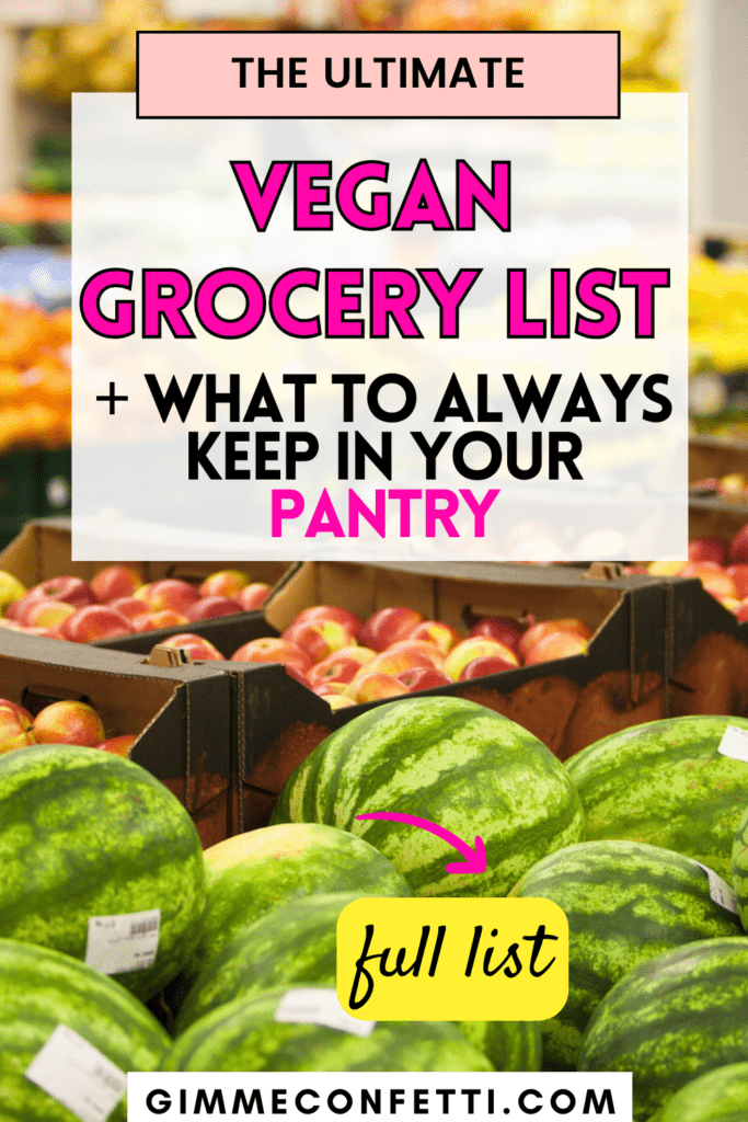 vegan grocery list 
