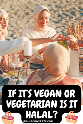 vegan halal food picnic with muslim hijabi sharing food with friends is Vegan and Vegetarian Food Halal? 