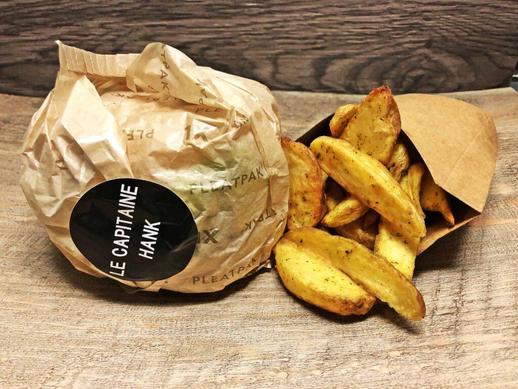 best vegan gluten- free burger in paris and lyon hank le capitaine burger vegan hamburger with potato wedges
