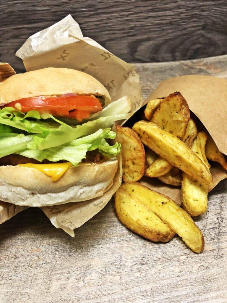 best vegan gluten- free burger in paris and lyon hank burger vegan hamburger with potato wedges