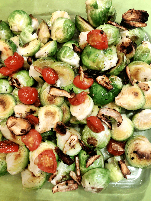 vegan gluten-free brussels sprouts tahini salad 
