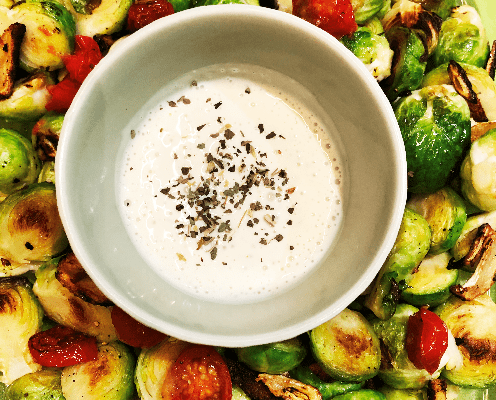 Vegan Brussels Sprouts Tahini Salad (gluten-free)