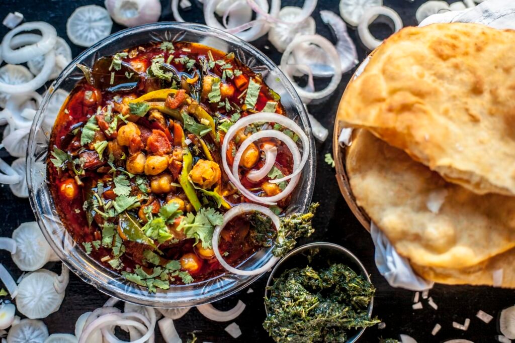 chole bhature vegan food dish