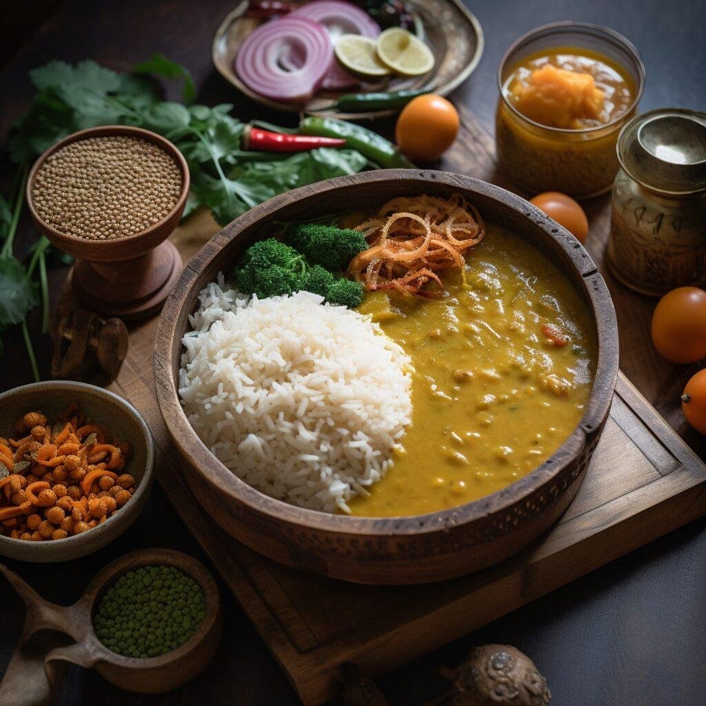 nepal dal bhat vegan food dish