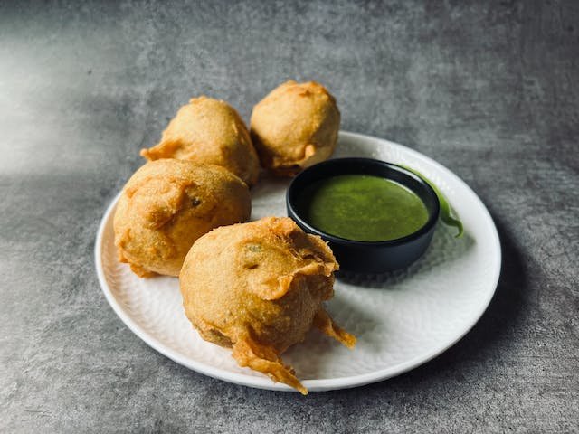 indian batata vada vegan food dish