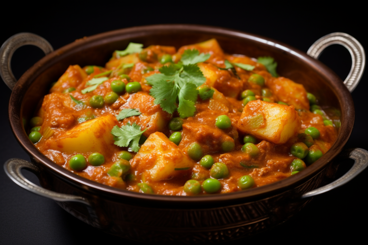 Aloo mutter vegan dish