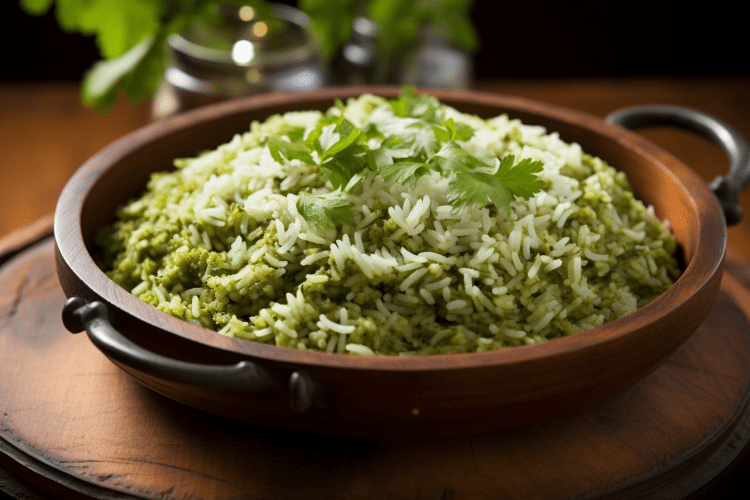 Arroz Verde vegan dish