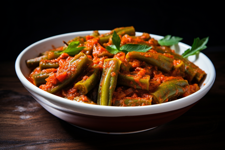 Bamies Okra vegan dish