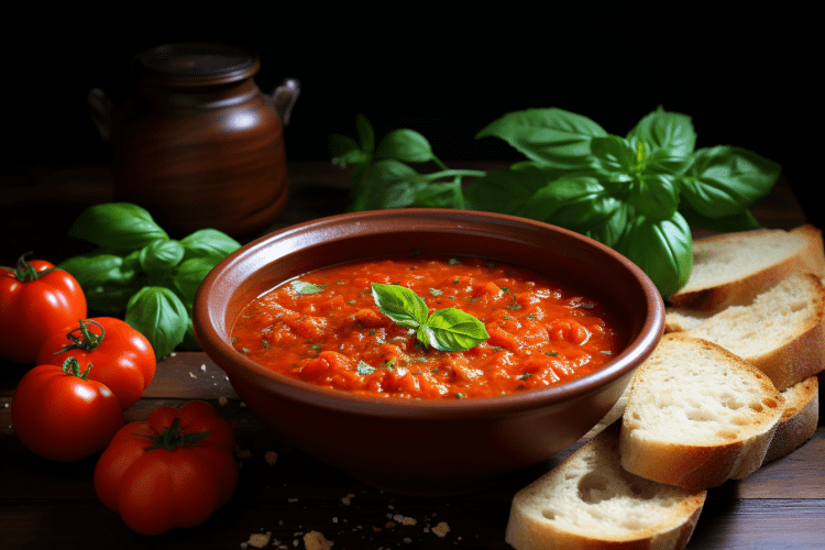 Pappa al Pomodoro vegan italian dish