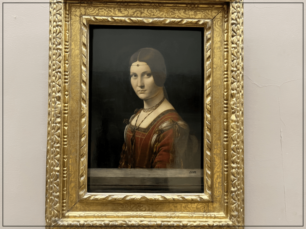 Portrait of a Woman in the Court of Milan (1495-1499) by Leonardo da louvre
