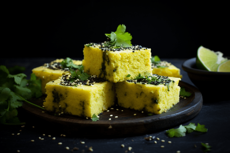 khaman dhokla vegan indian dish