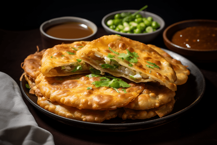 matar kachori vegan indian dish